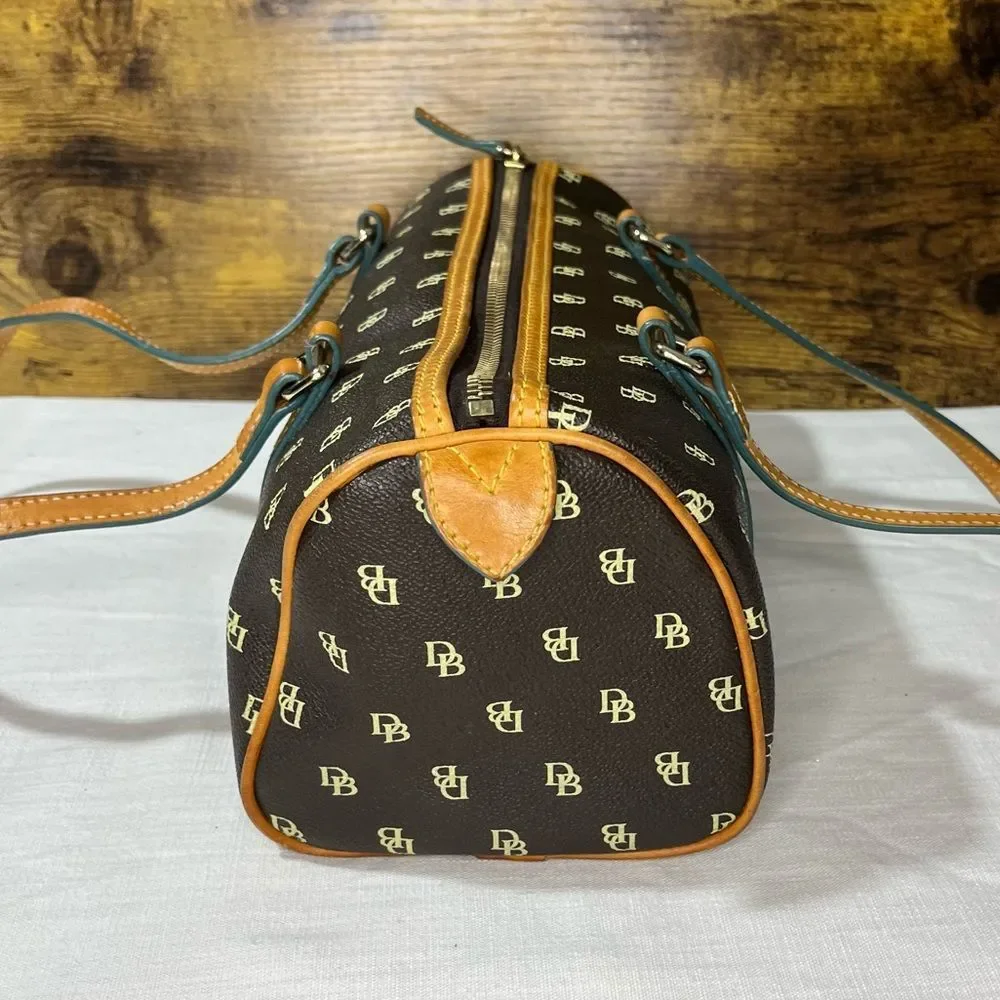 Dooney & Bourke Signature Brown Leather Barrel Bag / Purse - Picture 2 of 11